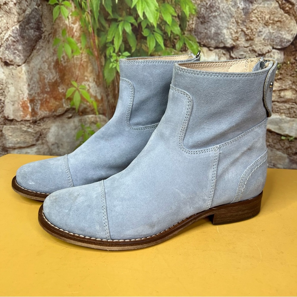 ILSE JACOBSEN Cloudy Blue Suede Leather Back Zip Ankle Boots, 37 - Picture 4 of 16
